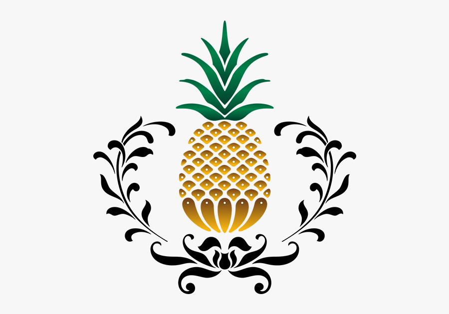 Stencil Art Pineapple, Transparent Clipart