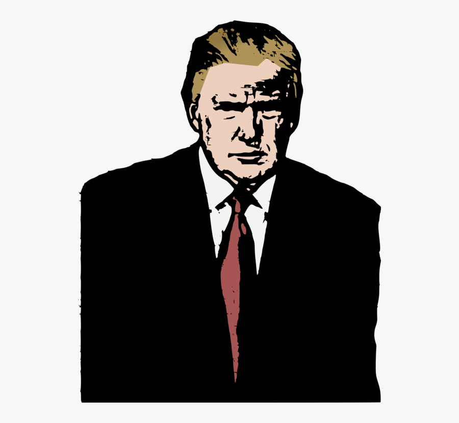 Worker - Black Outlines Of Donald Trump, Transparent Clipart