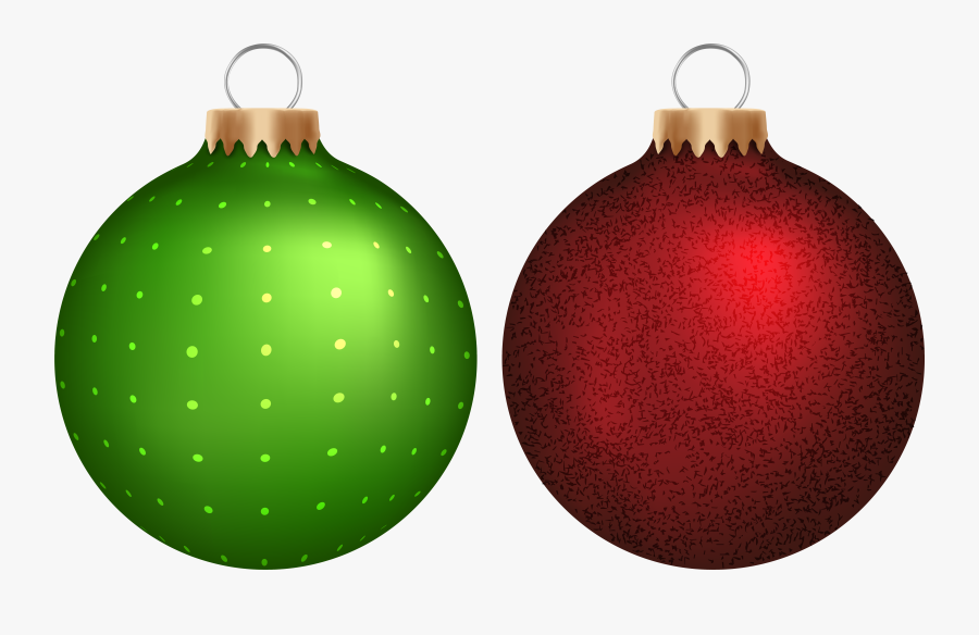 Green And Red Christmas Balls Png Clip Art - Green And Red Balls, Transparent Clipart