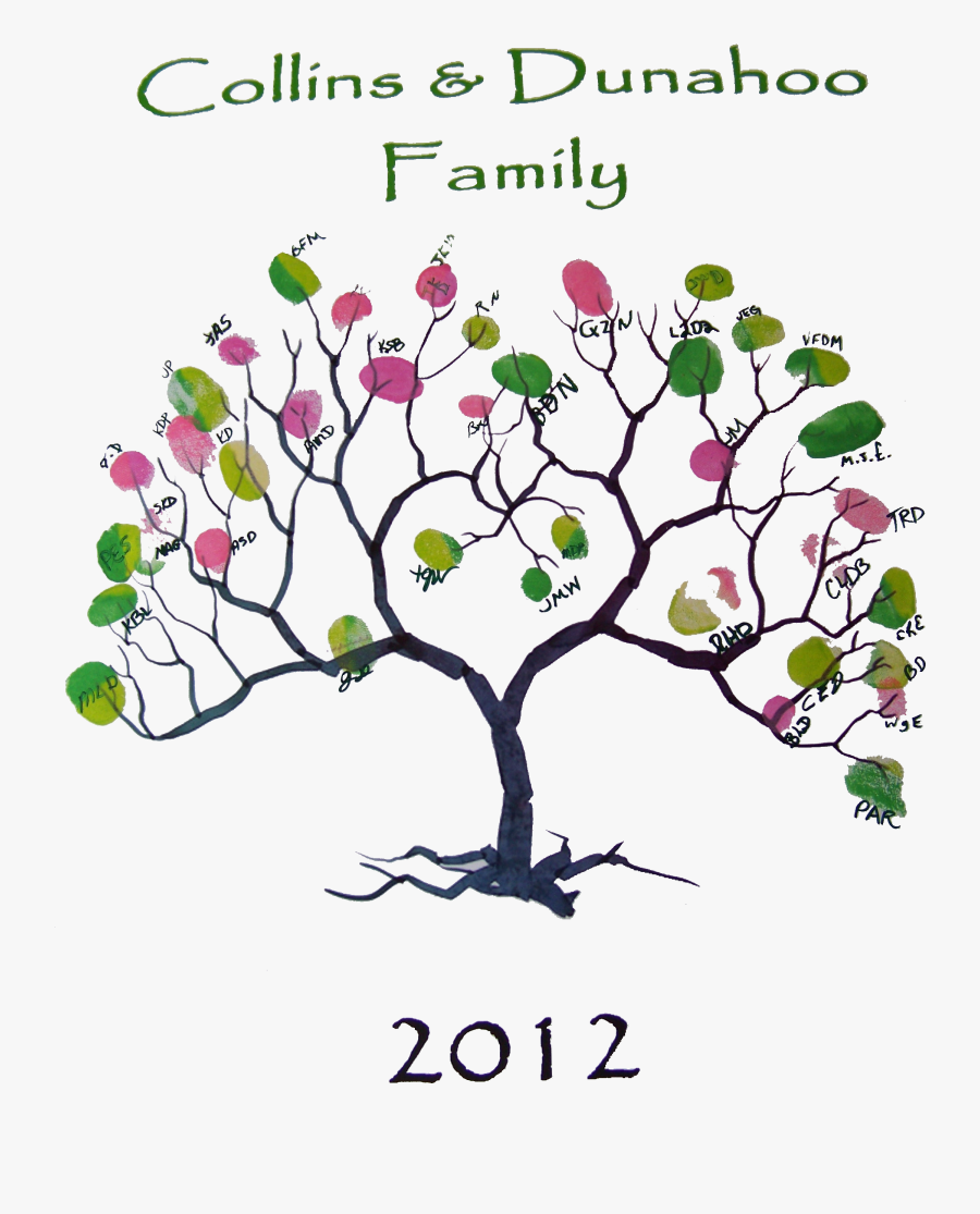 Clipart Trees Family Reunion - Arbol De Huellas Para Imprimir, Transparent Clipart