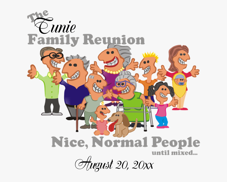 Personalized Family Reunion Funny Cartoon Postcard - Funny Family Reunion Clip Art, Transparent Clipart