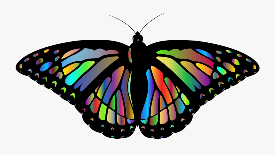 Prismatic Monarch Butterfly Ii - Rainbow Monarch Butterfly, Transparent Clipart