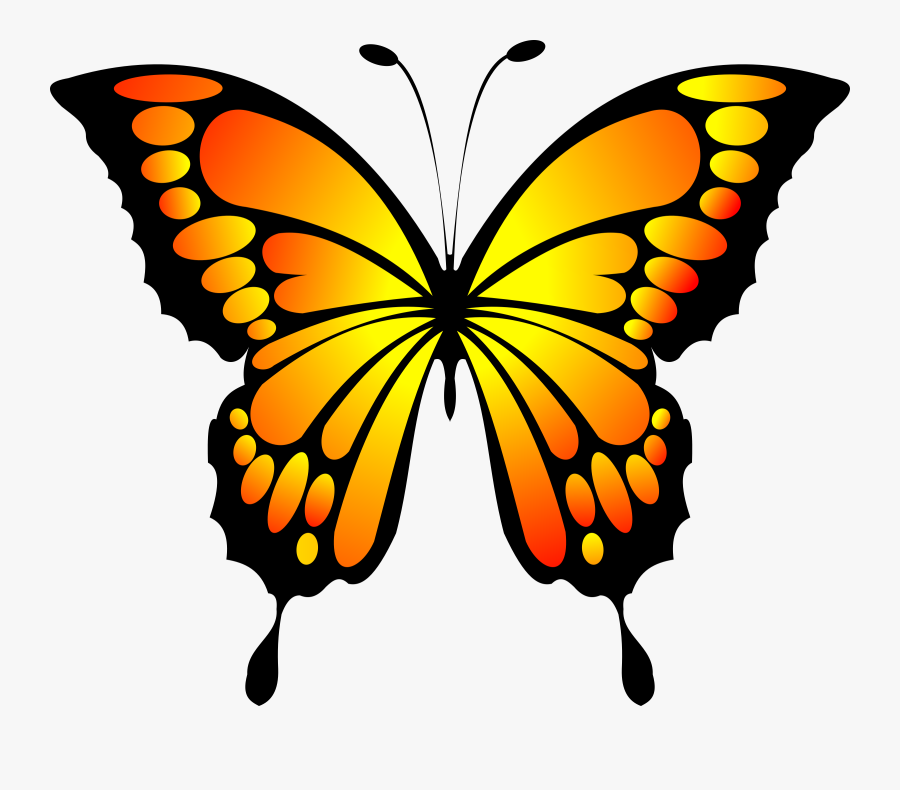 Red Big Image Png - Yellow Butterfly, Transparent Clipart