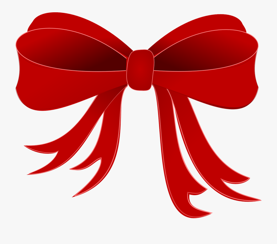 Bow Red Ribbon - Girls Bow Clip Art, Transparent Clipart