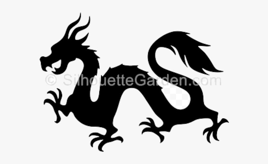 Easy Simple Chinese Dragon Silhouette Transparent Png - Simple Chinese Dragon Silhouette, Transparent Clipart