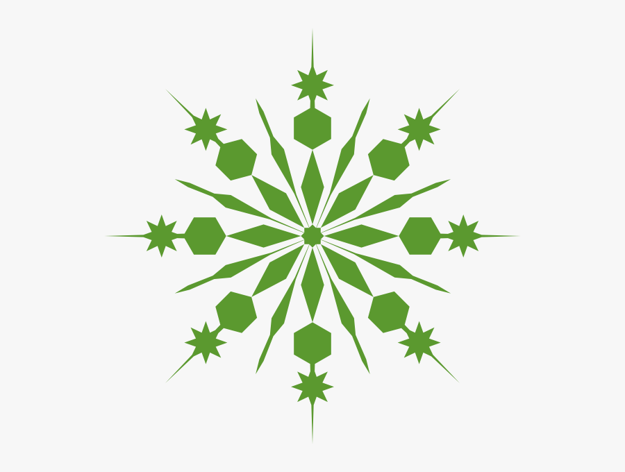 Green - Snowflake - Clipart - Transparent Background Snowflake Clip Art, Transparent Clipart