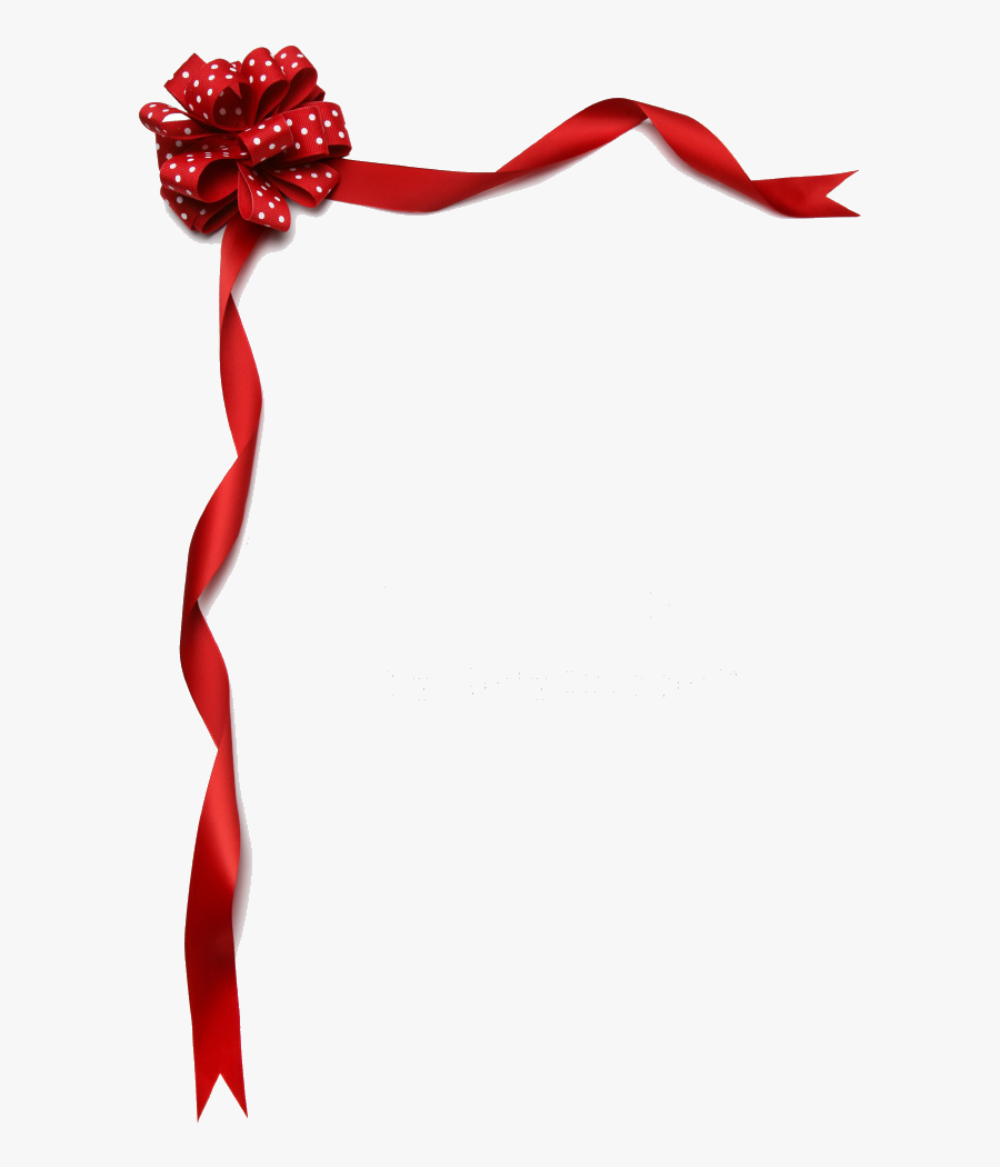 Christmas Bow X Ribbon Border Clip Art Merry Amp Happy - Free Red Ribbon Borders, Transparent Clipart