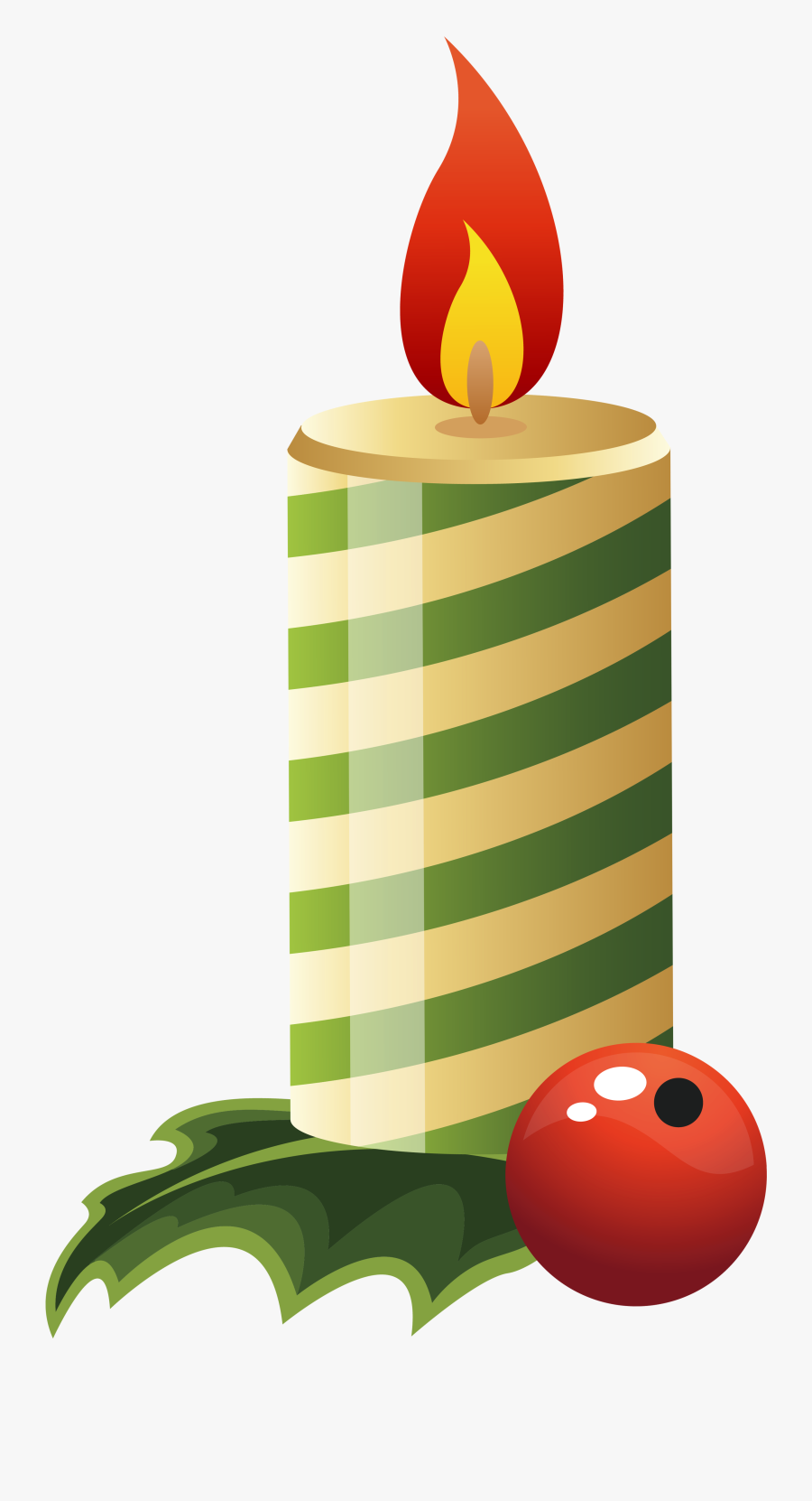 Green Christmas Candle Png Clipart Image - Candle Lamp Clipart Christmas, Transparent Clipart