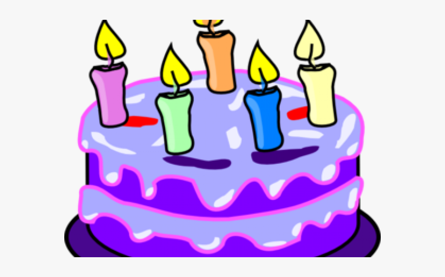 Birthday Candles Clipart Purple - Birthday Cake 5 Candles, Transparent Clipart