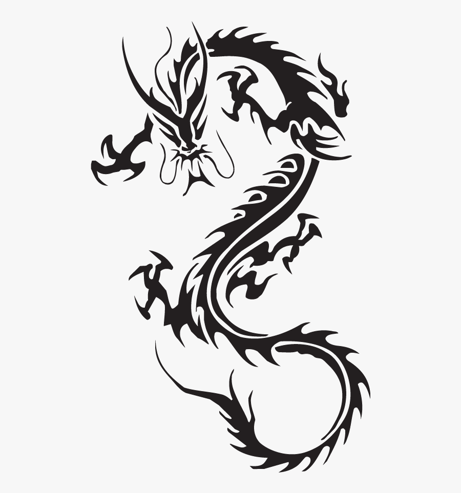 Tribal Dragon Tattoos Ink Ideas And Designs - Dragon Tattoo No Background, Transparent Clipart