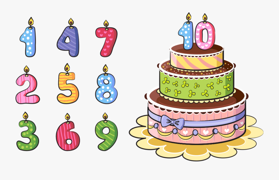 Birthday Cake Cartoon - Birthday Cake With Number Cartoon, Transparent Clipart