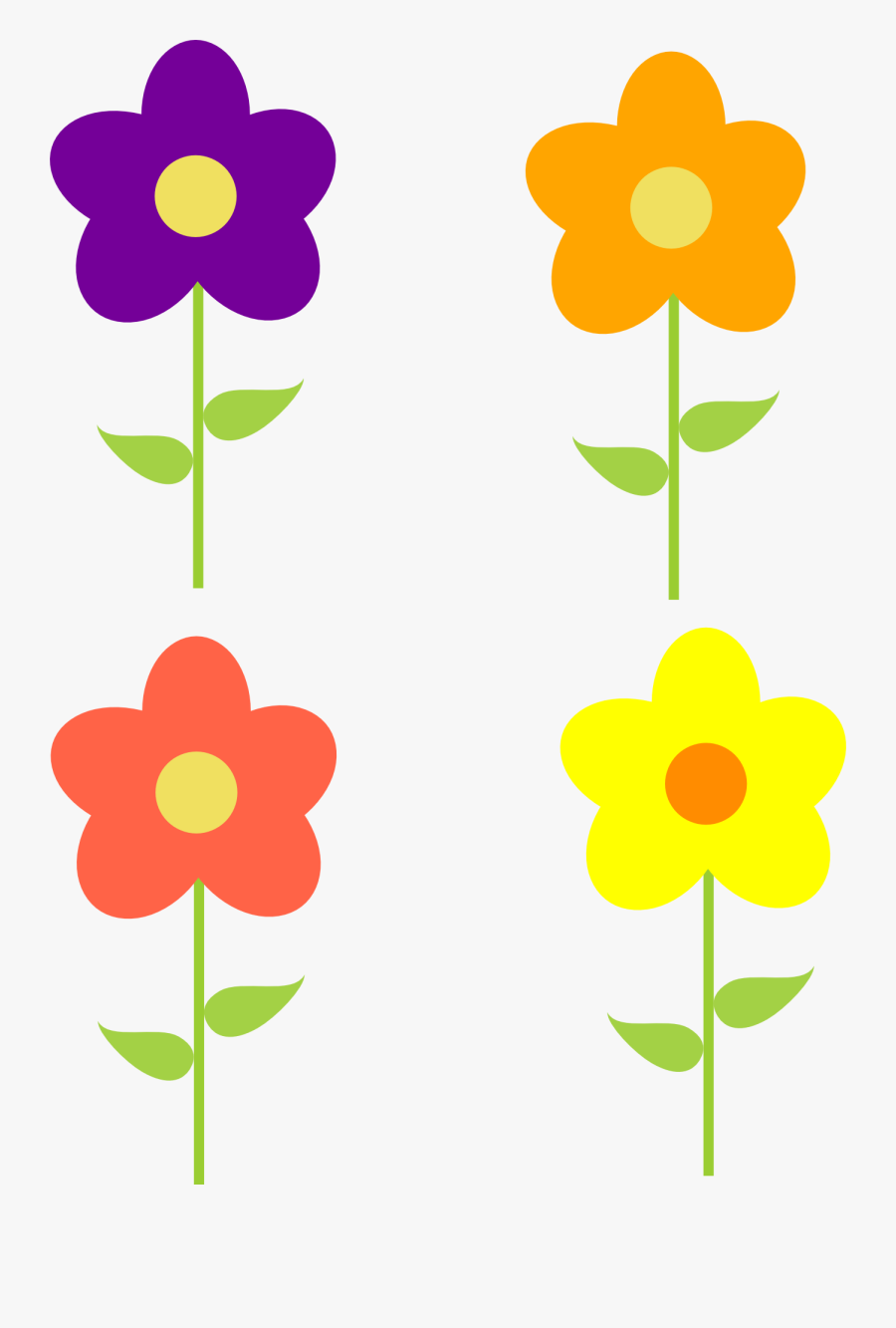 Download Free Printable Clipart And Coloring Pages - Clip Art 4 Flowers, Transparent Clipart