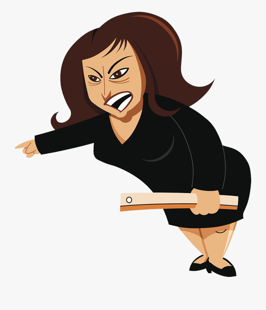 Teacher Anger Stock Photography - Cartoon Mean Teacher, Transparent Clipart