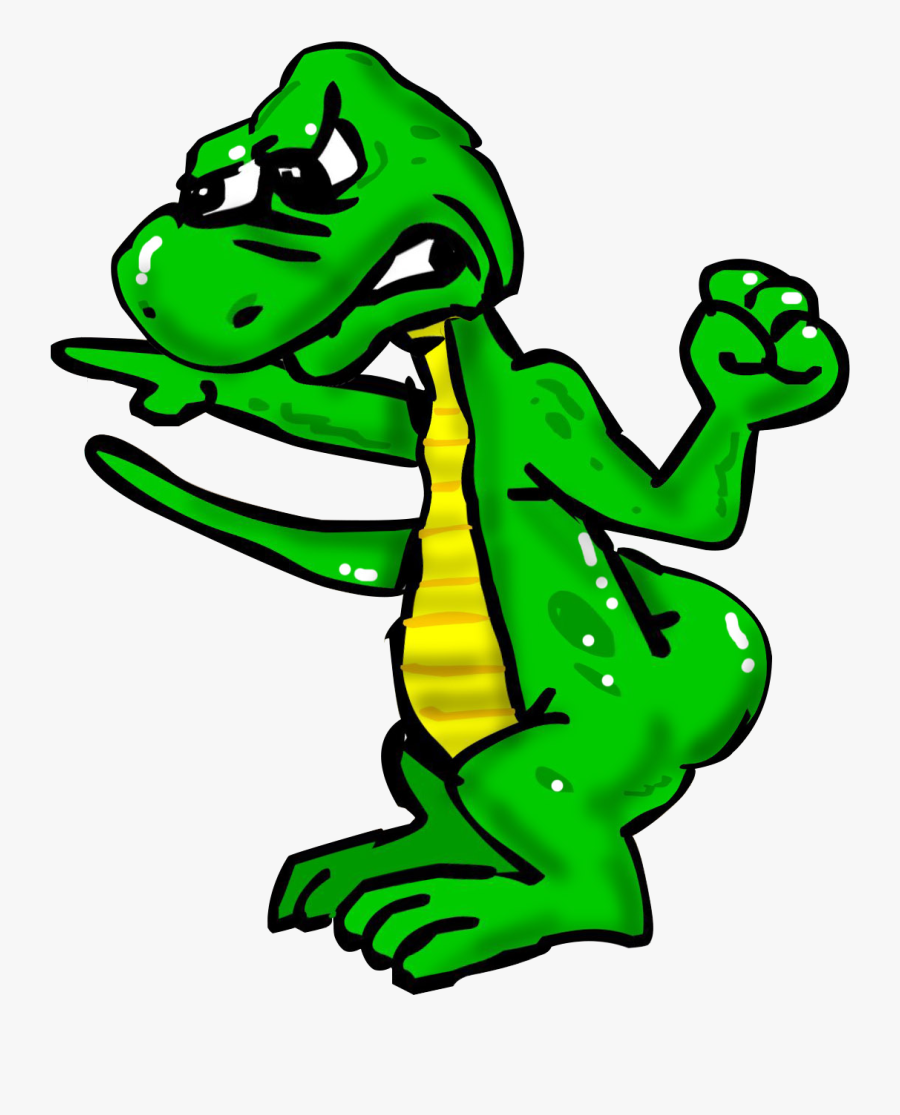 Hole Clipart Yellow Spotted Lizard - Angry Lizard Cartoon, Transparent Clipart