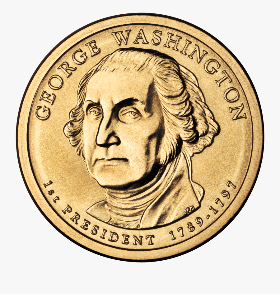 Money Sign Clip Art - George Washington Dollar Coin, Transparent Clipart