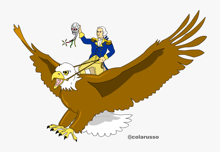 George Washington Riding Atop - George Washington Riding Bald Eagle, Transparent Clipart