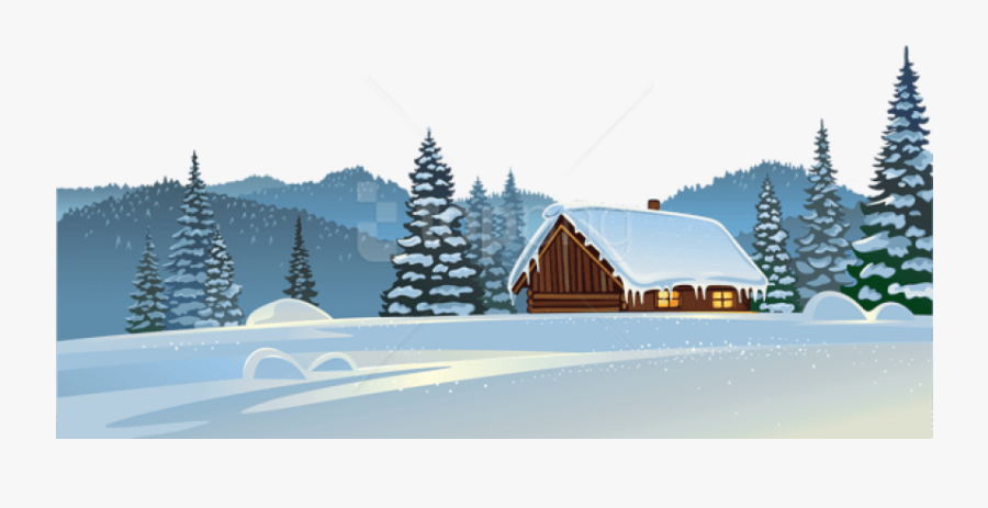 Winter House And Free Transparent Background - Cartoon Winter Snow Png