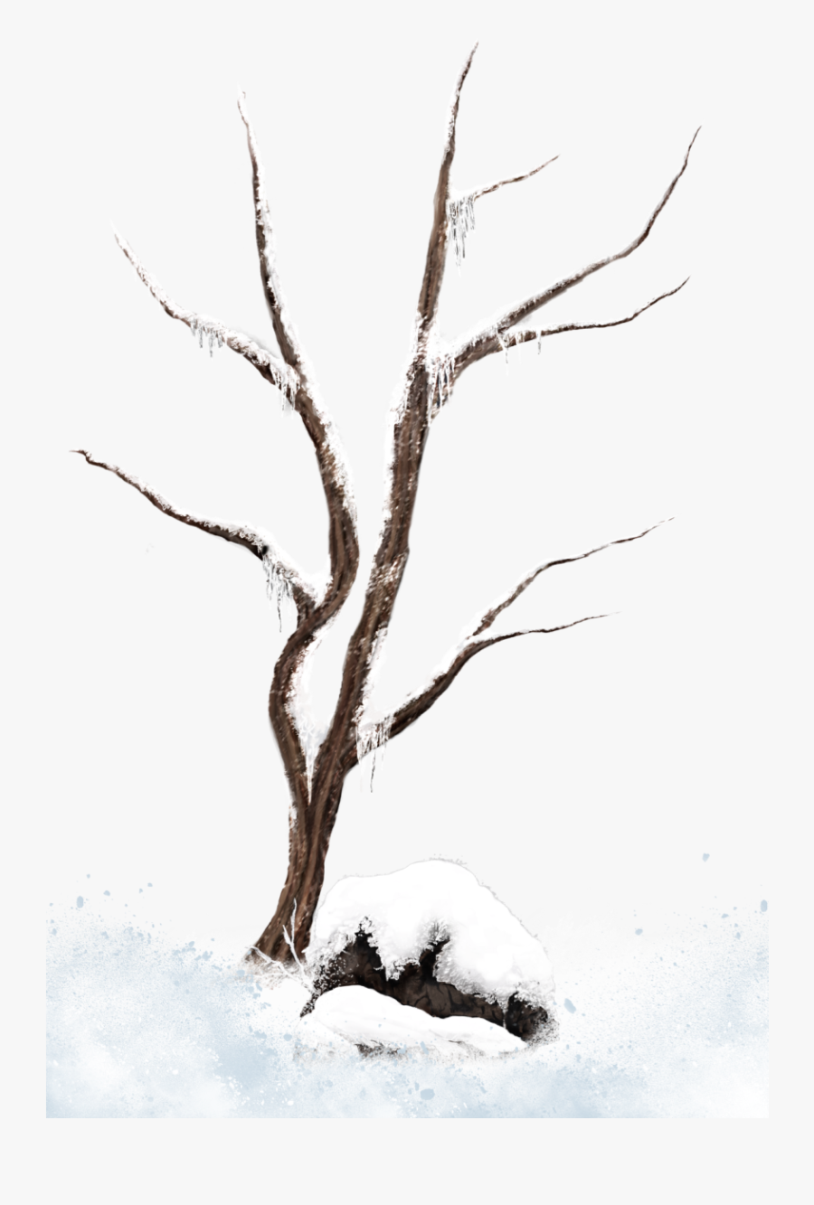 Winter Tree Branches Clip Art Clipart Free Download - Snowy Trees Clip Art, Transparent Clipart