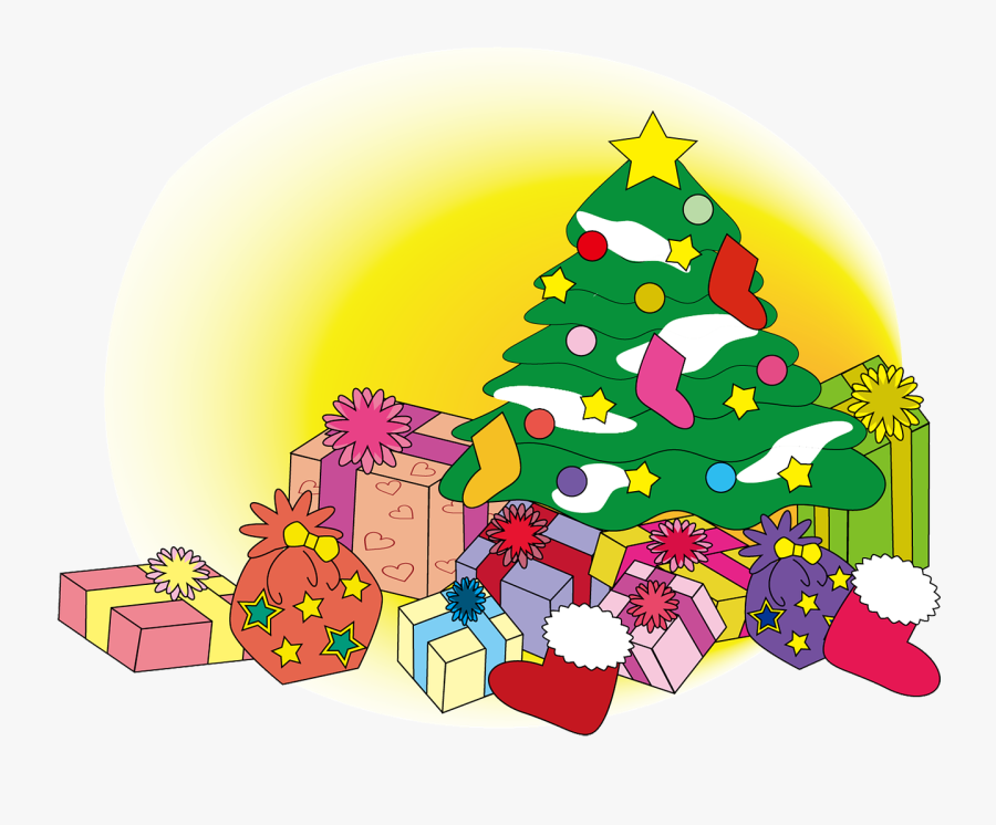 Christmas, Winter, Tree, Gift - Christmas Trees And Presents Clipart, Transparent Clipart