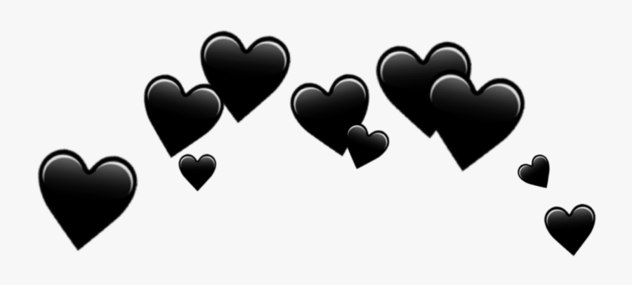 Download Hearts Black Emoji Transparent Background Transparent