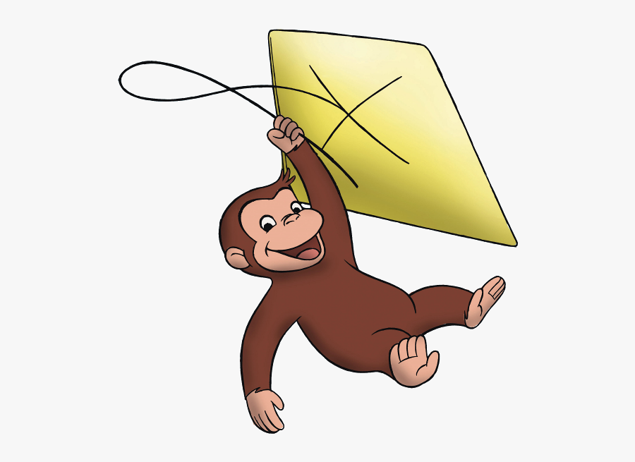 Curious George - Curious George With Kite, Transparent Clipart