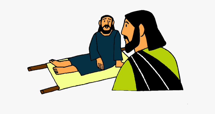 Man Lowered Through The Roof Mission Bible Class - Jesus Heals A Man Who Could Not Walk, Transparent Clipart