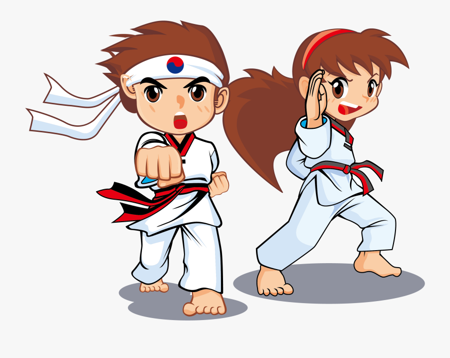 Boys Clipart Taekwondo - Taekwondo Cartoon, Transparent Clipart