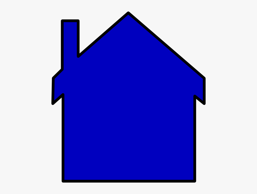 Cool Idea House Outline Roof Clip Art - Blue House Clip Art, Transparent Clipart