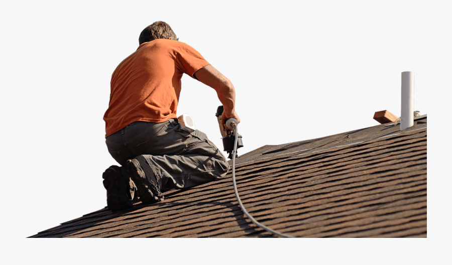 Clip Art Residential Roofers Water Damage - Man Repairing Roof, Transparent Clipart