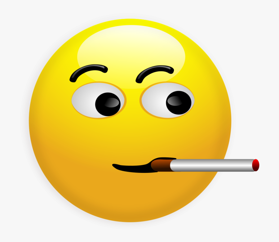 Smoking Smiley Svg Clip Arts - Emoji Smoking A Cigarette, Transparent Clipart