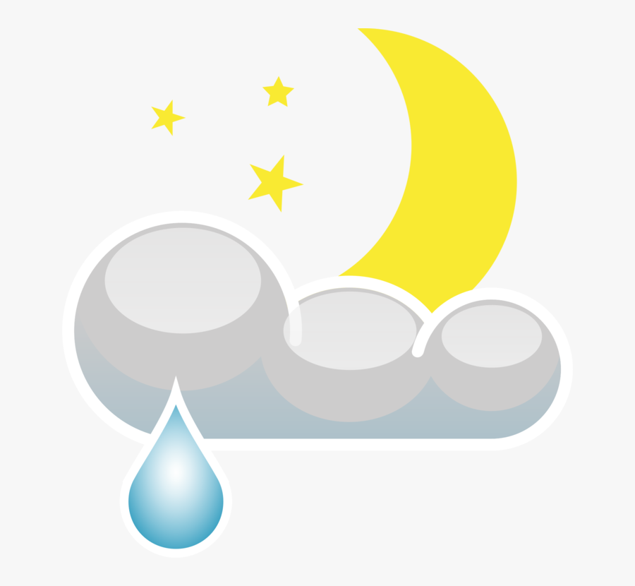 Moon, Stars, Night, Cloudy, Rainy, Rain, Clouds - Notte Piovosa, Transparent Clipart