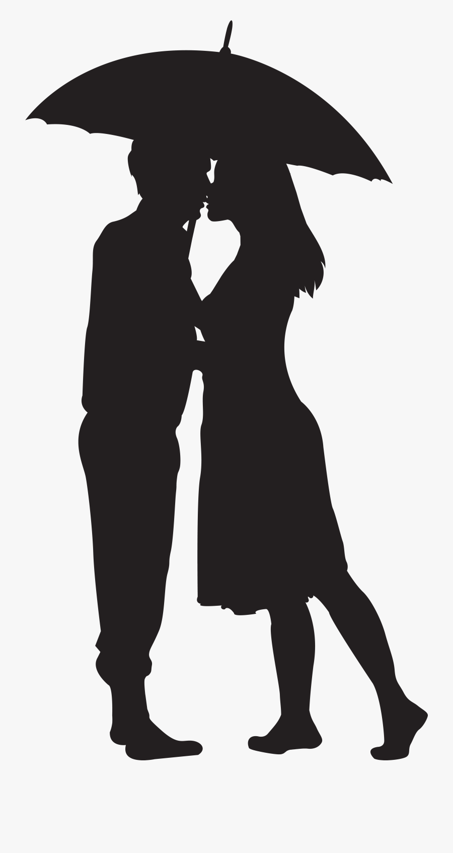 Sweet Couple Silhouette Cute Digital Clipart, Engagement - Transparent Couple Silhouette Png, Transparent Clipart