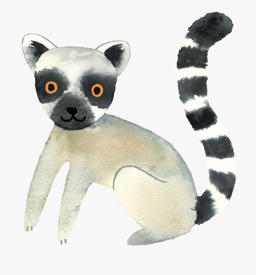 Transparent Lemur Png - Free Watercolor Safari Animals Clip Art , Free ...