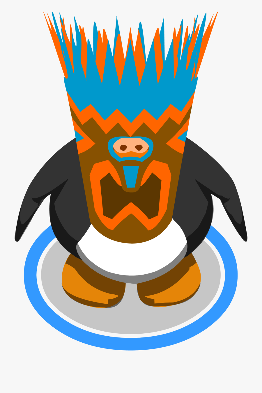 Blue Tiki Mask - Club Penguin Helicopter Hat, Transparent Clipart