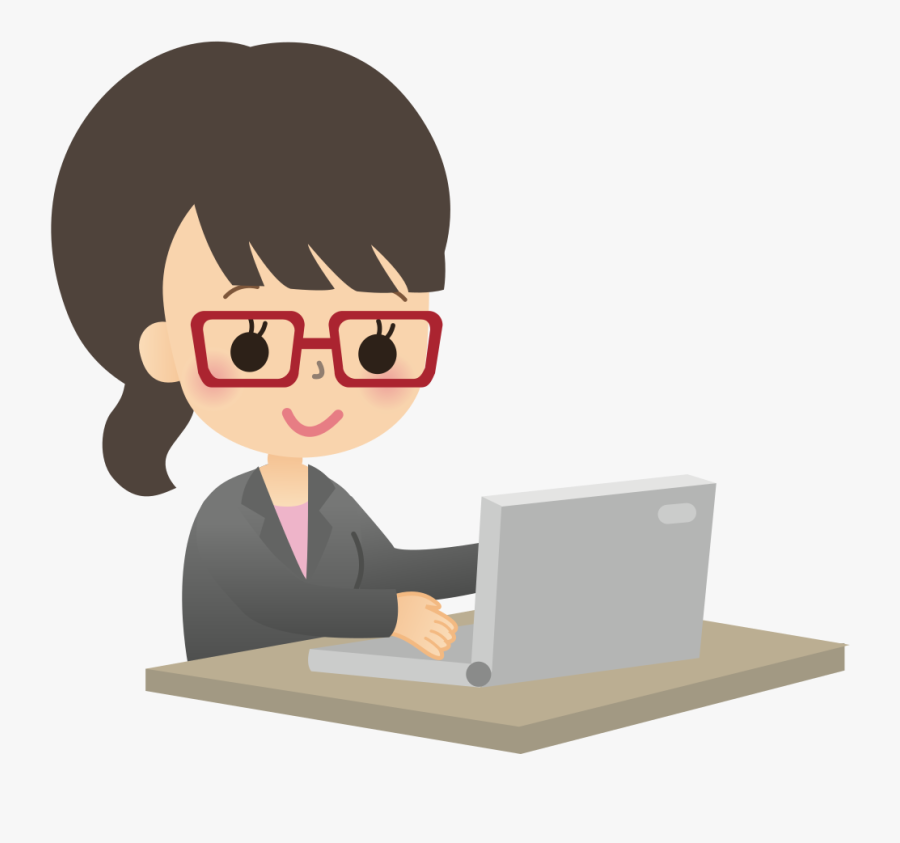 Working Clipart Secretary - Female Computer Scientist Cartoon, Transparent Clipart