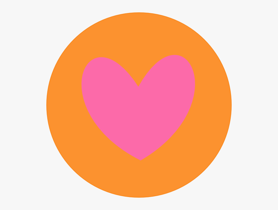 Heart Clipart Circle - Pink And Orange Love Heart, Transparent Clipart