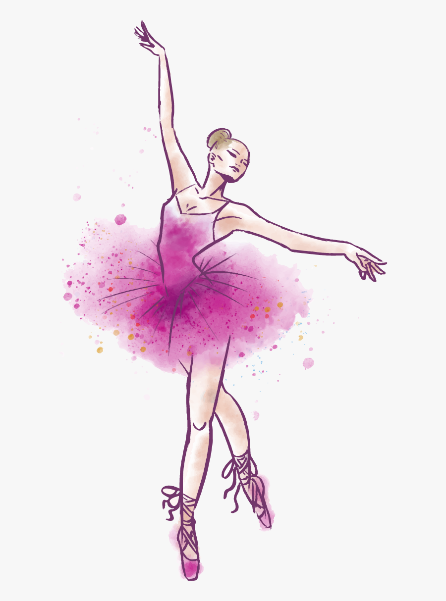 Ballet Dancer Watercolor Painting - Famous Inspiring Dance Quotes, Transparent Clipart