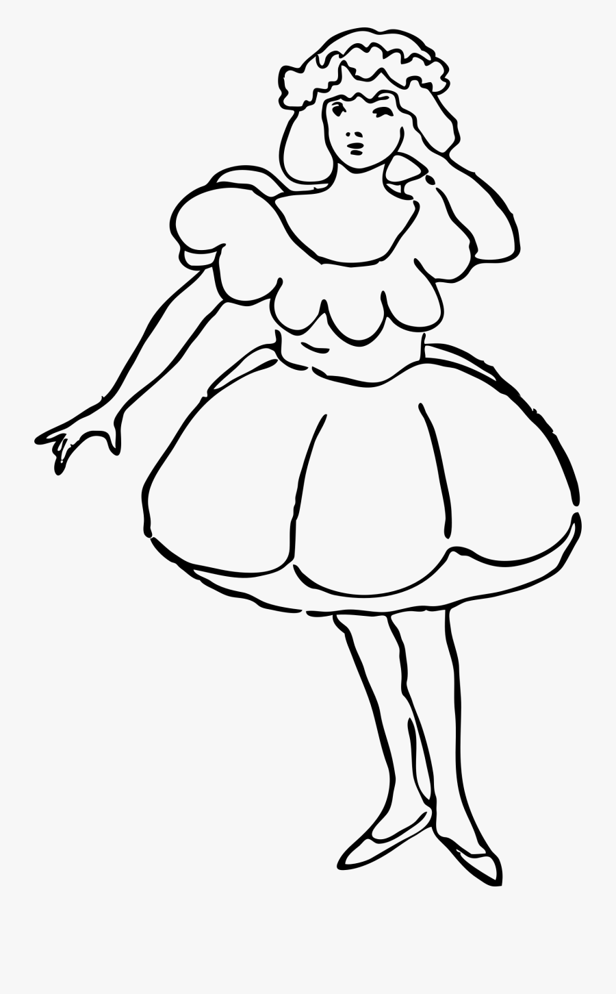 Poppy Girl - Outline Image Of A Girl Dancing, Transparent Clipart