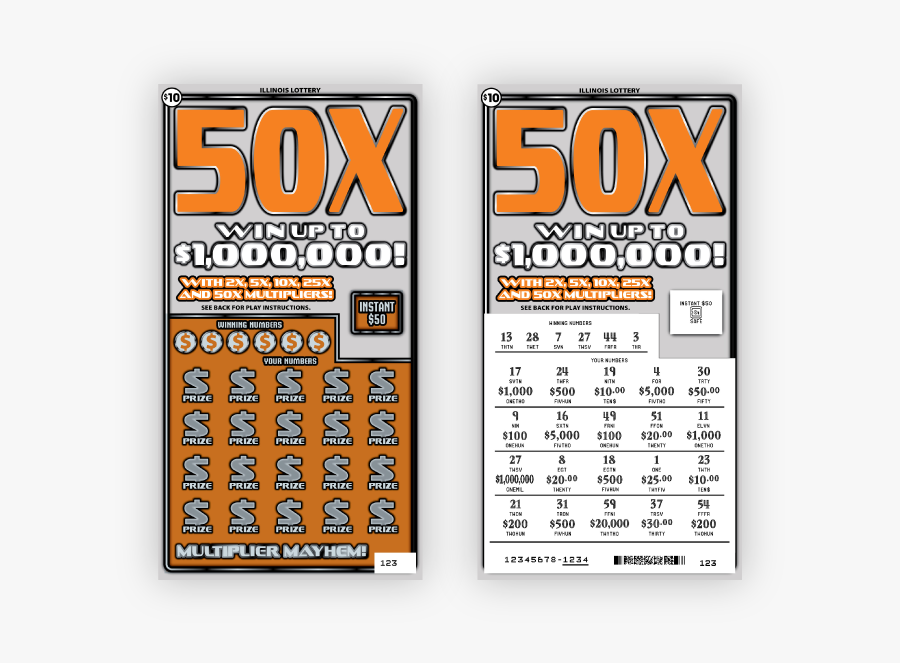 X Instant Tickets - Illinois Lottery Instant Ticket 10x, Transparent Clipart