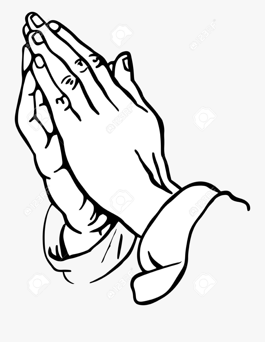 Praying Hands Namaste Clipart Collection Of Free Silhouette - Prayer Hands Tattoo Drawing, Transparent Clipart