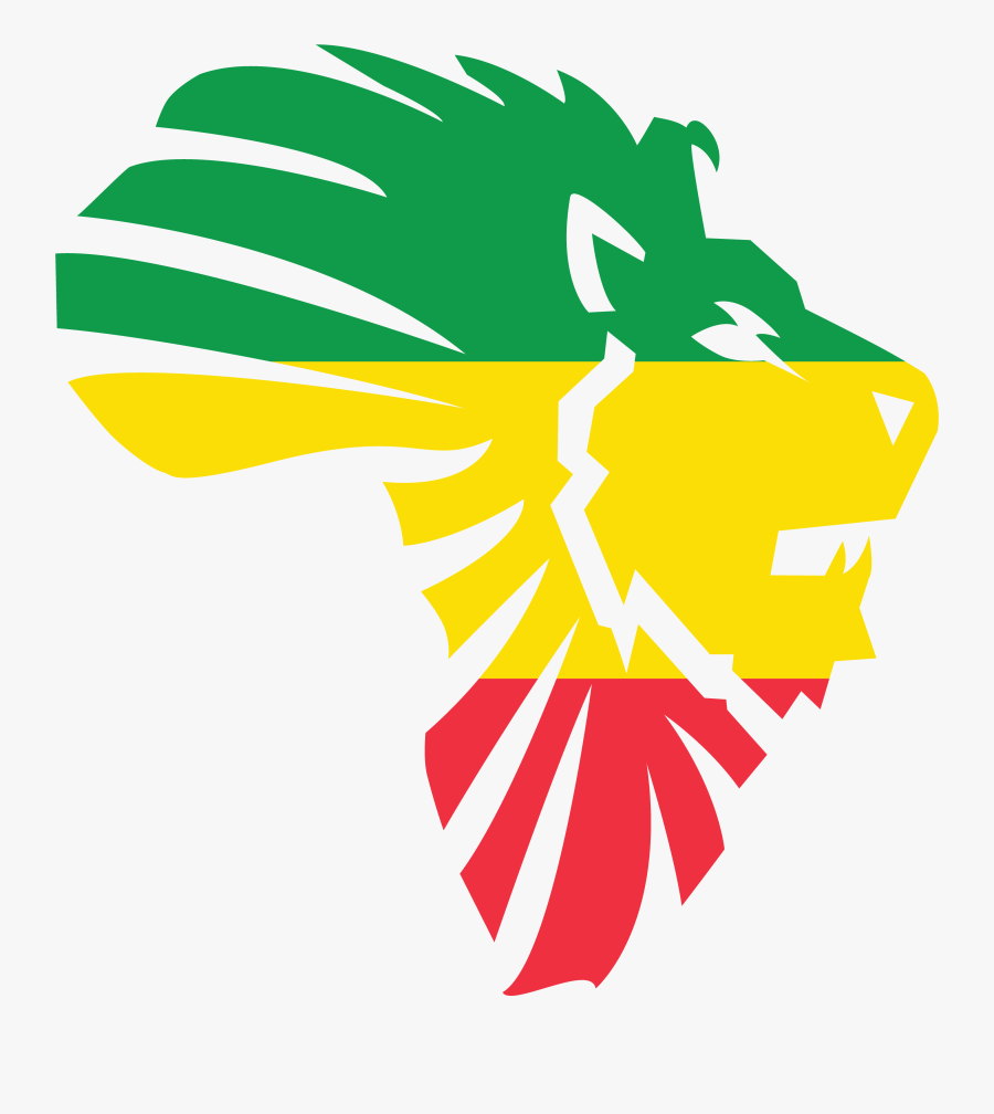 A Beautiful Graphic Red, Gold And Green Lion"s Head - Red Yellow Green Lion, Transparent Clipart