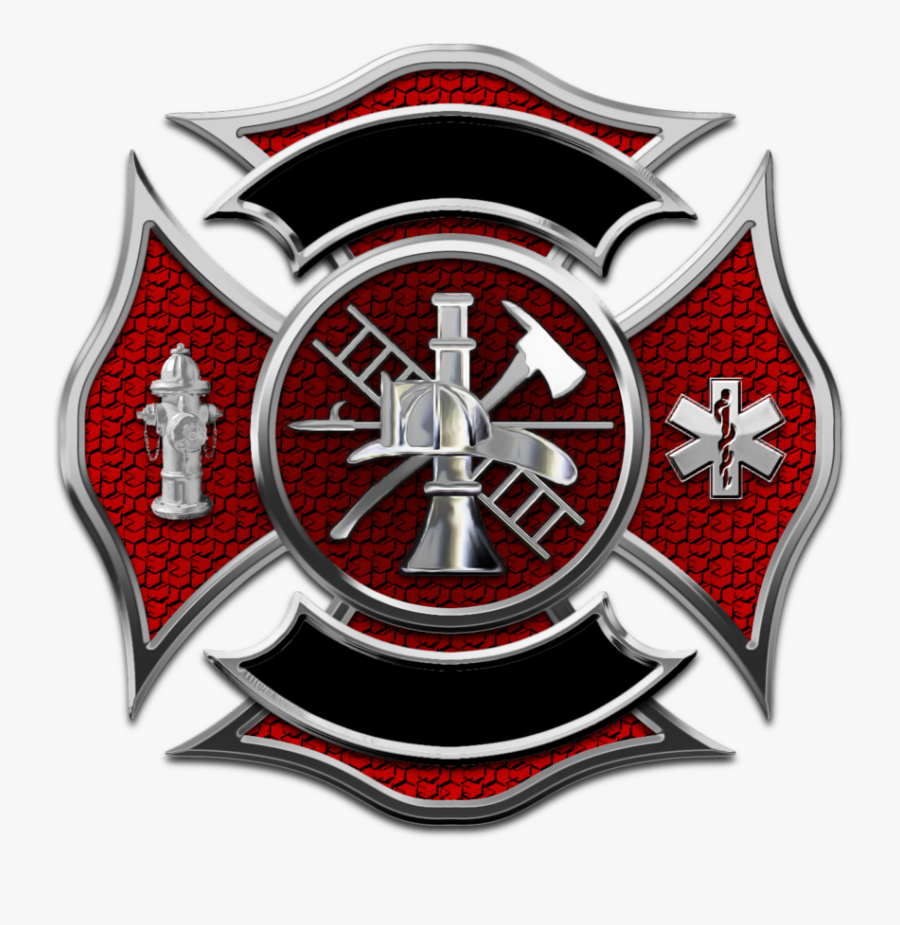 Polished Chrome W Cracked - Firefighter Emblem Free Vector , Free