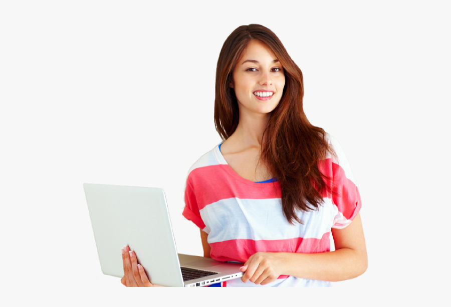 Download For Free Student Png Image - Girl With Laptop Png, Transparent Clipart