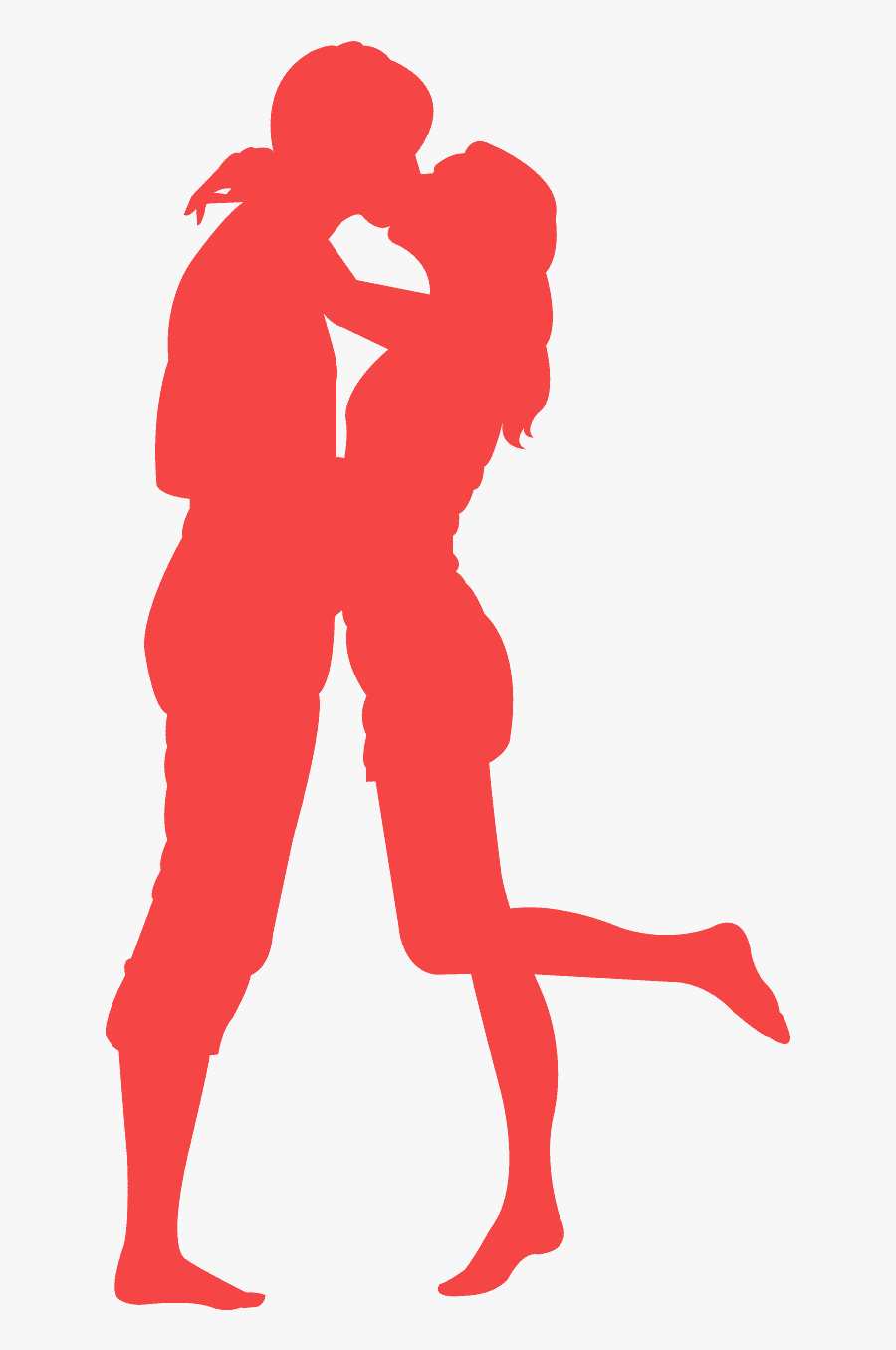 Silhouette Of Man And Woman Kissing, Transparent Clipart