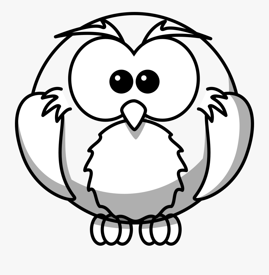 Owl Line Art Cartoon Owl Black White Line Art Scalable - Black And White Cartoon Owl, Transparent Clipart