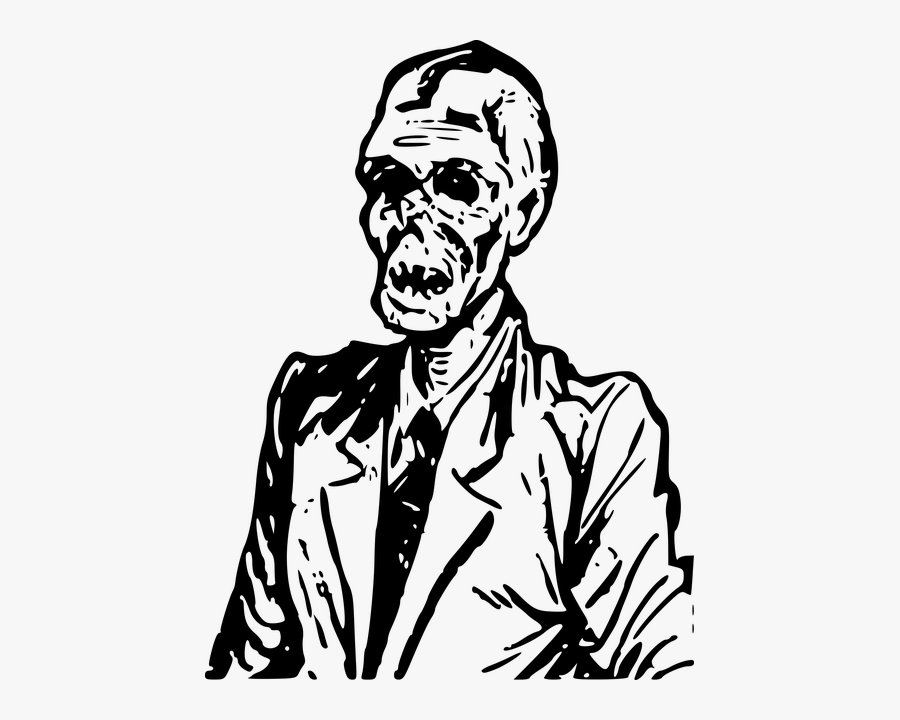 Evil-1296097 640 - Transparent Zombie Clipart Black And White, Transparent Clipart