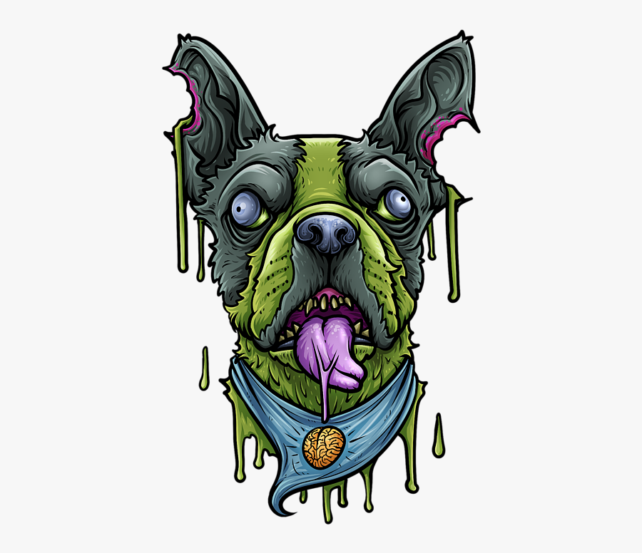 Bulldog Zombie, Transparent Clipart