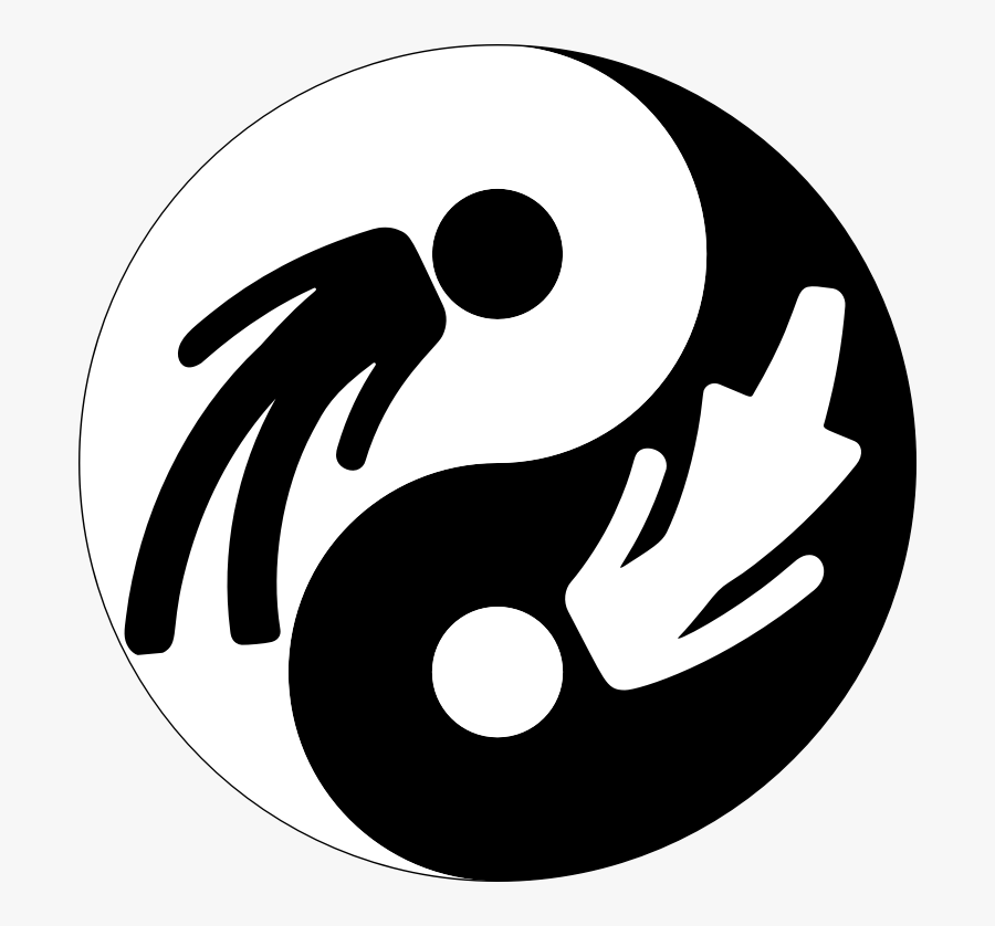 Male Female Yin Yang With Stroke - Yin Og Yang Symbol, Transparent Clipart
