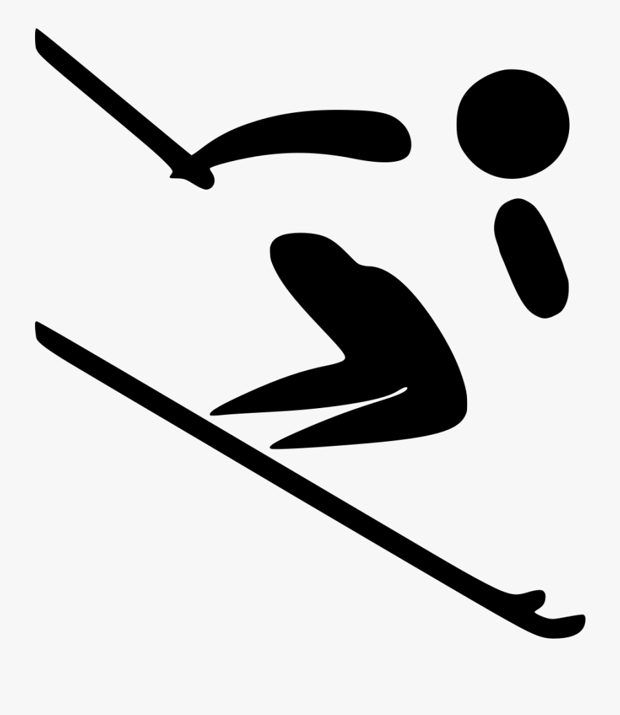 File - Alpine Skiing - Paralympic Pictogram - Svg - Alpine Skiing, Transparent Clipart