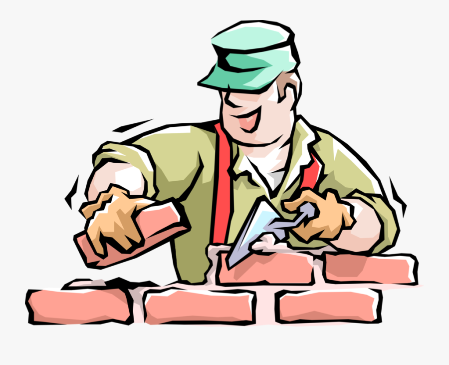 Vector Illustration Of Handyman Home Renovation Expert - Cartoon Building A House, Transparent Clipart